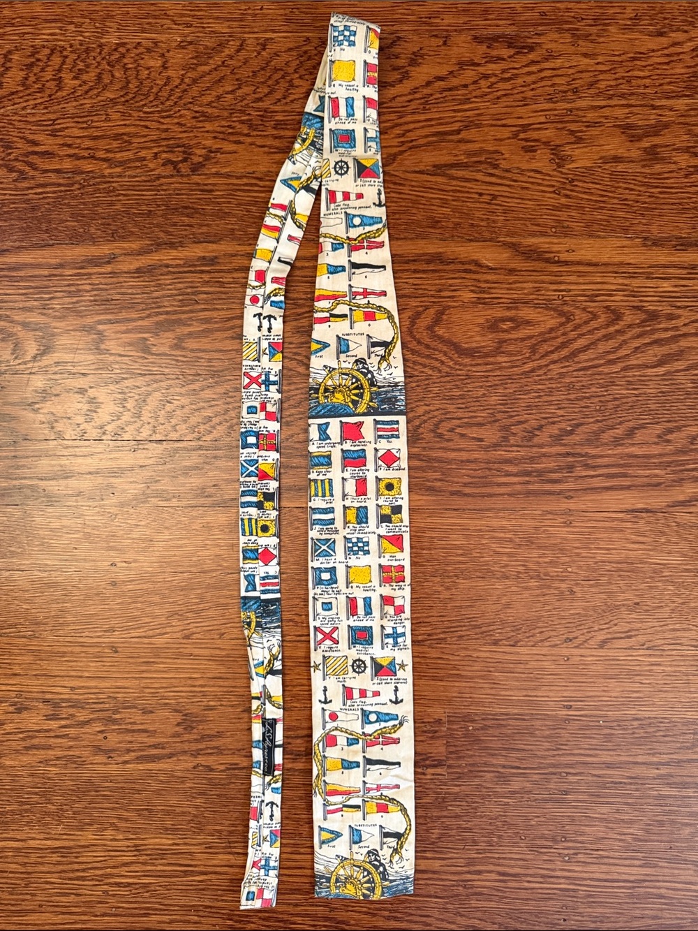 Vintage cotton sailing flags square tie